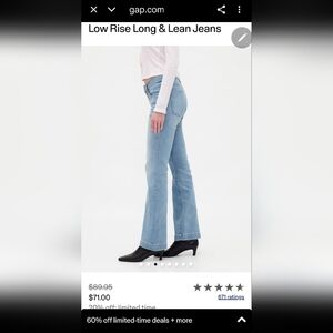 GAP 1969 Women's Low Rise Long & Lean Blue Jeans Denim Pants Size 28/9 Flare